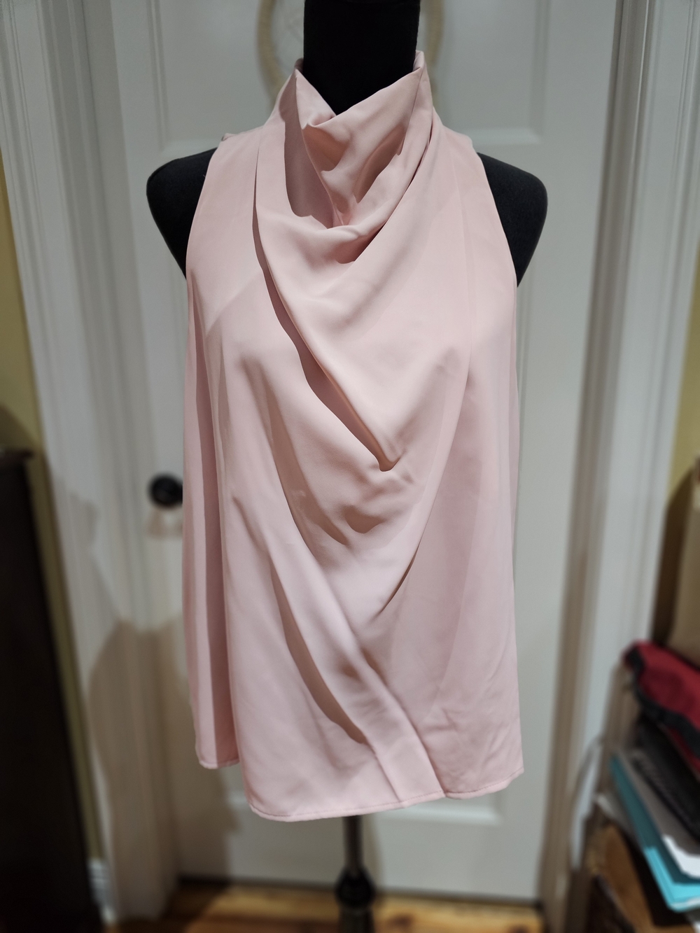 entro Blush Pink Draped Halter Neck Top